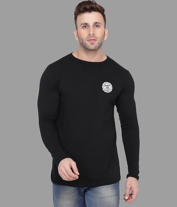 Tfurnish Cotton Blend Black Solids T-Shirt