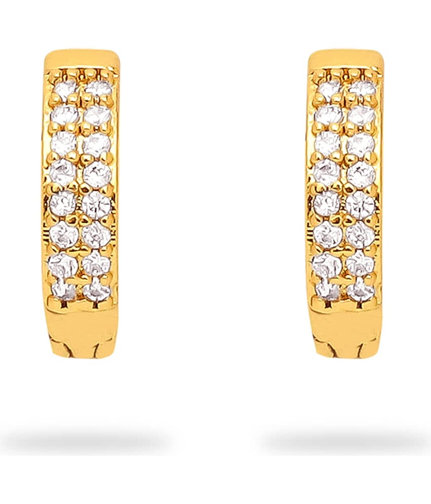 LUV FASHION Golden Huggies Earrings ( Pack of 1 )