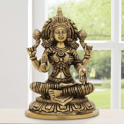 Brass Showpiece Laxmi Ji God Idol Statue (BSMAS1337 L)