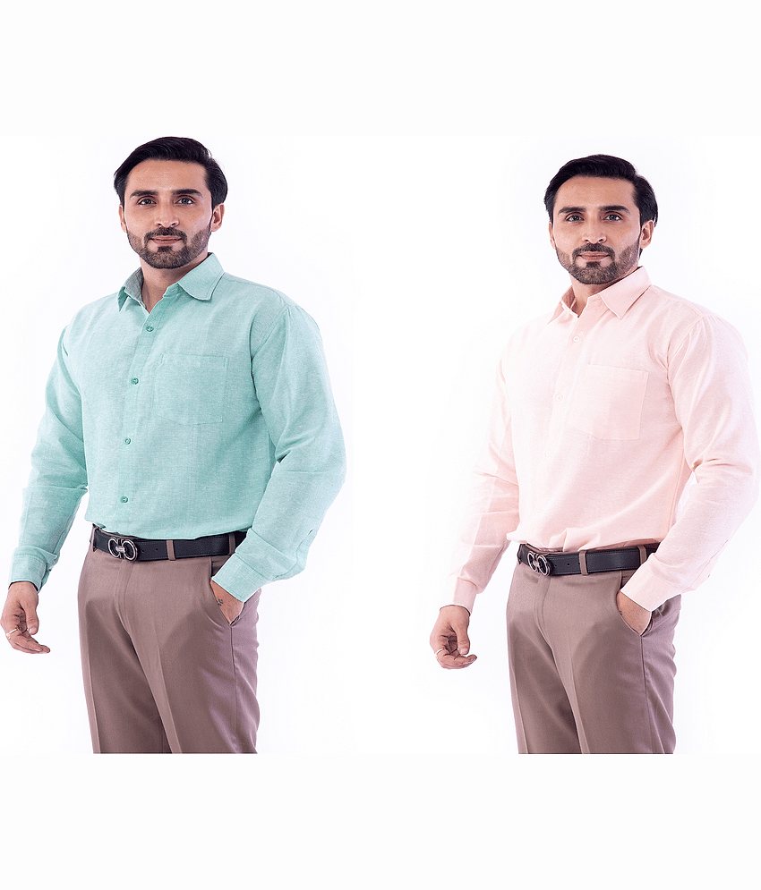 DESHBANDHU DBK 100% Cotton Regular Fit Solids Men's Casual Shirt - Multi ( Pack of 2 )