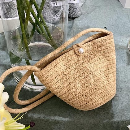 Handwoven Bucket Bag, Beach Bag