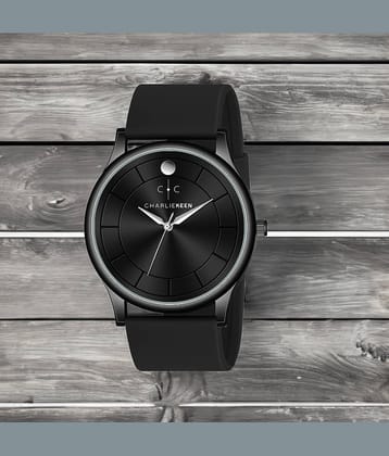 CHARLIEKEEN Black Silicon Analog Men's Watch