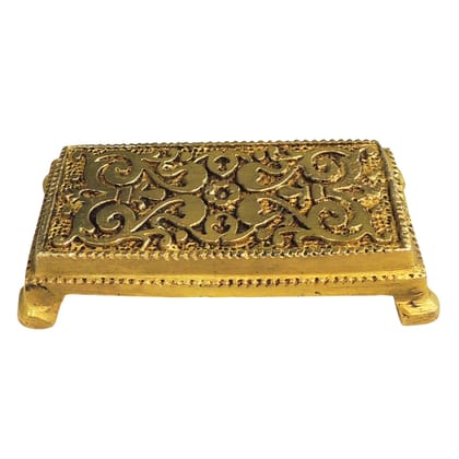 Brass Chowki God Idol Stand | Pooja Platform Decor, Height : 0.5 Inch (BSMAS1403 X)