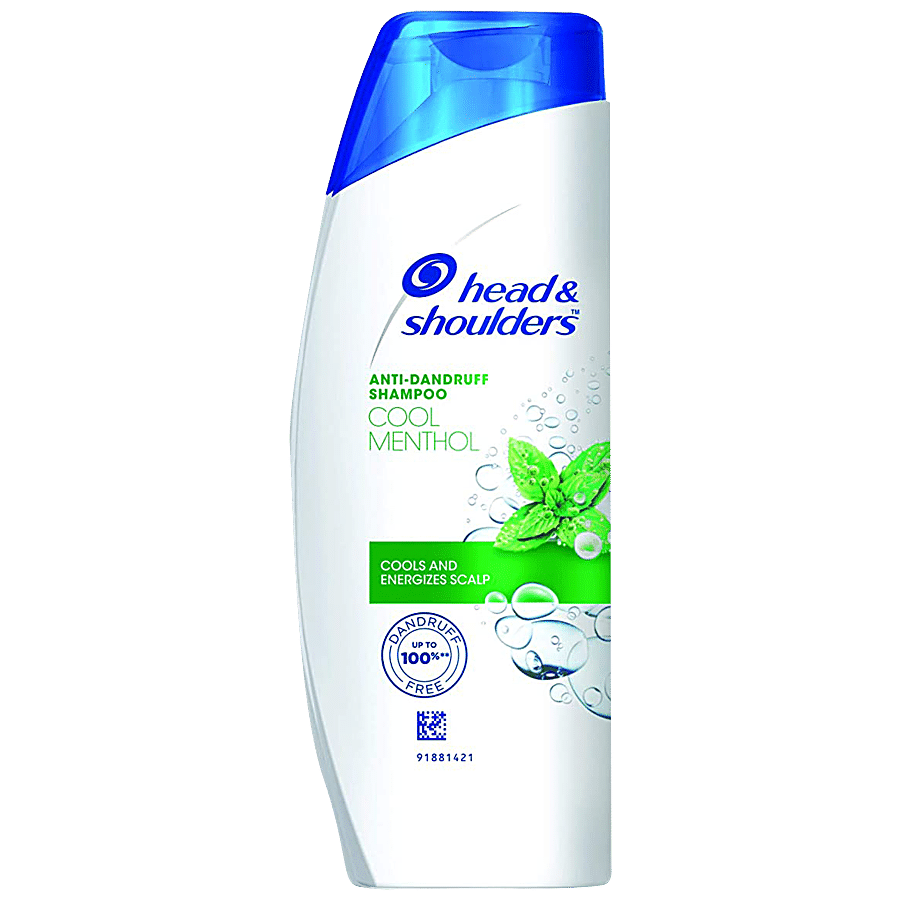 Head & Shoulders Cool Menthol Anti-Dandruff Shampoo - Cools & Energizes Scalp, Upto 100% Dandruff Free, 180 Ml