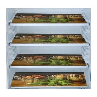 REVAXO PVC Fridge Multi Purpose Mats/Fridge Mats Set of 4 / Refrigerator Mats Set- Multicolour 277