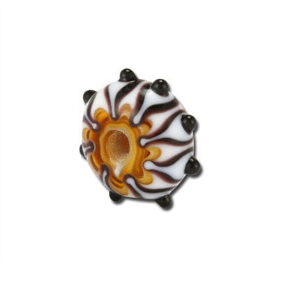 Beadwaala Handmade Fancy Lampwork Glass Beads For Jewelry Making. (Roundel) SFL-326-Per Packet 25 Pcs / 10X18 MM