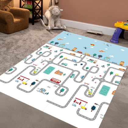 Reversible Roadmap Mat for Kids