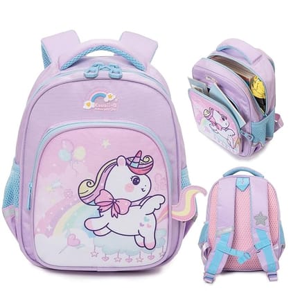 3D Design Backpack with Front Pocket for Kids-Unicorn