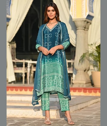 Niza Fashion Silk Embroidered Kurti With Pants Women's Stitched Salwar Suit - Peach ( Pack of 1 )