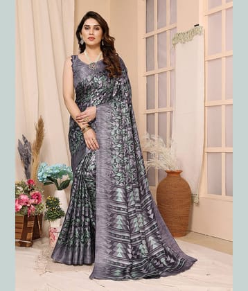 BLEESBURY Cotton Printed Saree With Unstitched Blouse Piece ( Maroon )