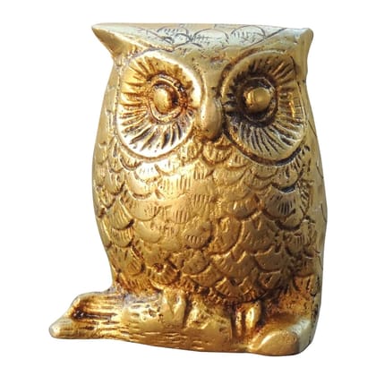 Brass Home Decorative Owl Showpiece Statue (ANMAS237 B)