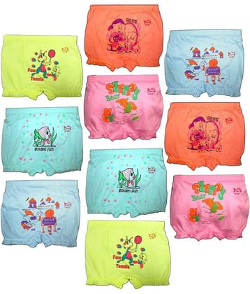 HAP Pack of 10 100% Cotton Bloomers For Girls ( Multi )