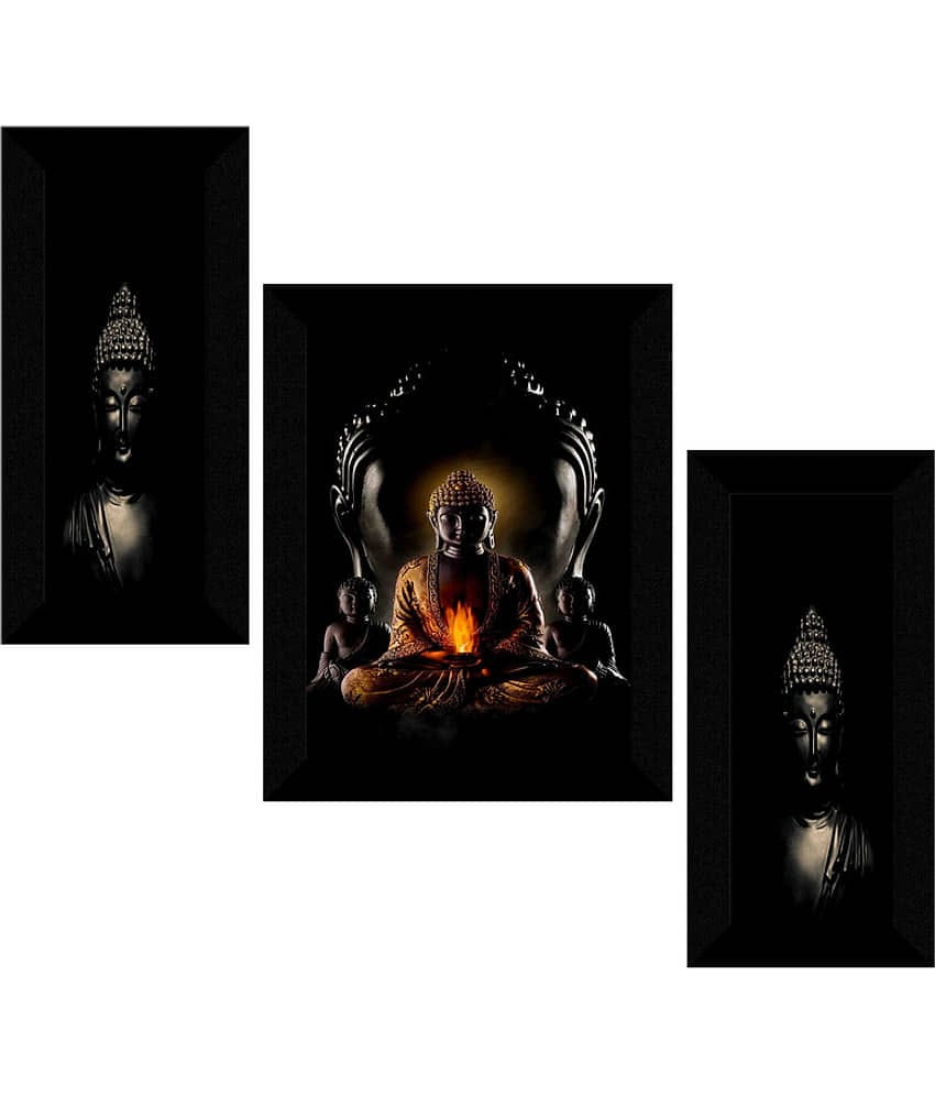 Saf Lord Gautam Buddha Ji Religious Wall Hanging Painting With Frame