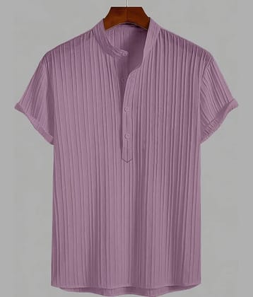 WEBRIC Purple Cotton Blend Men's Shirt Style Kurta ( Pack of 1 )