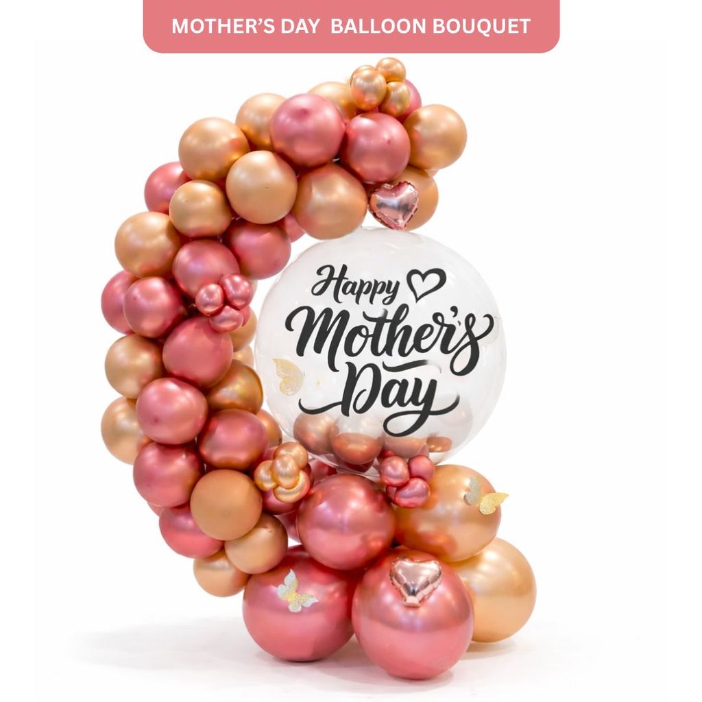 Dynamic Balloon Bouquet Arrangement for Happy Mother's Day with 3D Butterflies - Party and Festive Needs | Buy online on ZillyBuy
