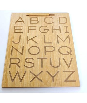 ENGLISH UPPER LOWER  ALPHABET WRITING PRACTICE BOARD  WITH DUMMY PENCIL (DOUBLE SIDED) FOR KIDS PRE PRIMARY EDUCATION
