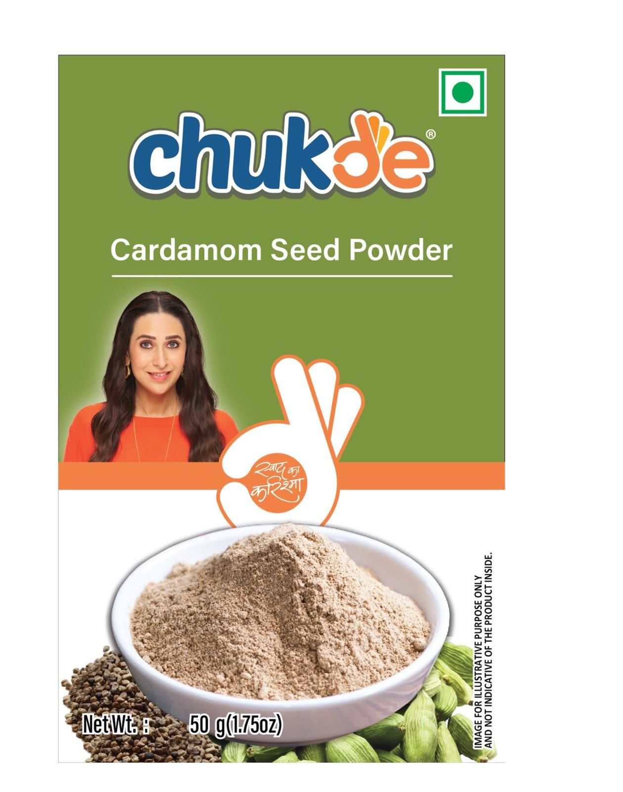 Chukde Spices Green Cardamom/Elaichi Powder, 50G