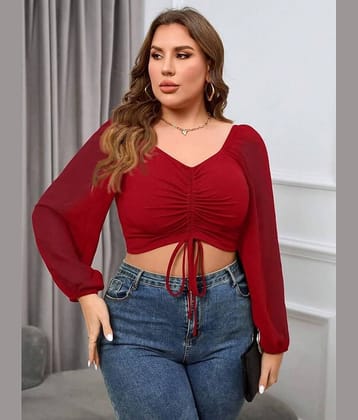 kotty Women's Viscose Crop Top ( Red )