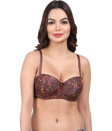 AMOUR SECRET Pack of 1 Nylon Lightly Padded T-Shirt Bra For Women ( Brown )