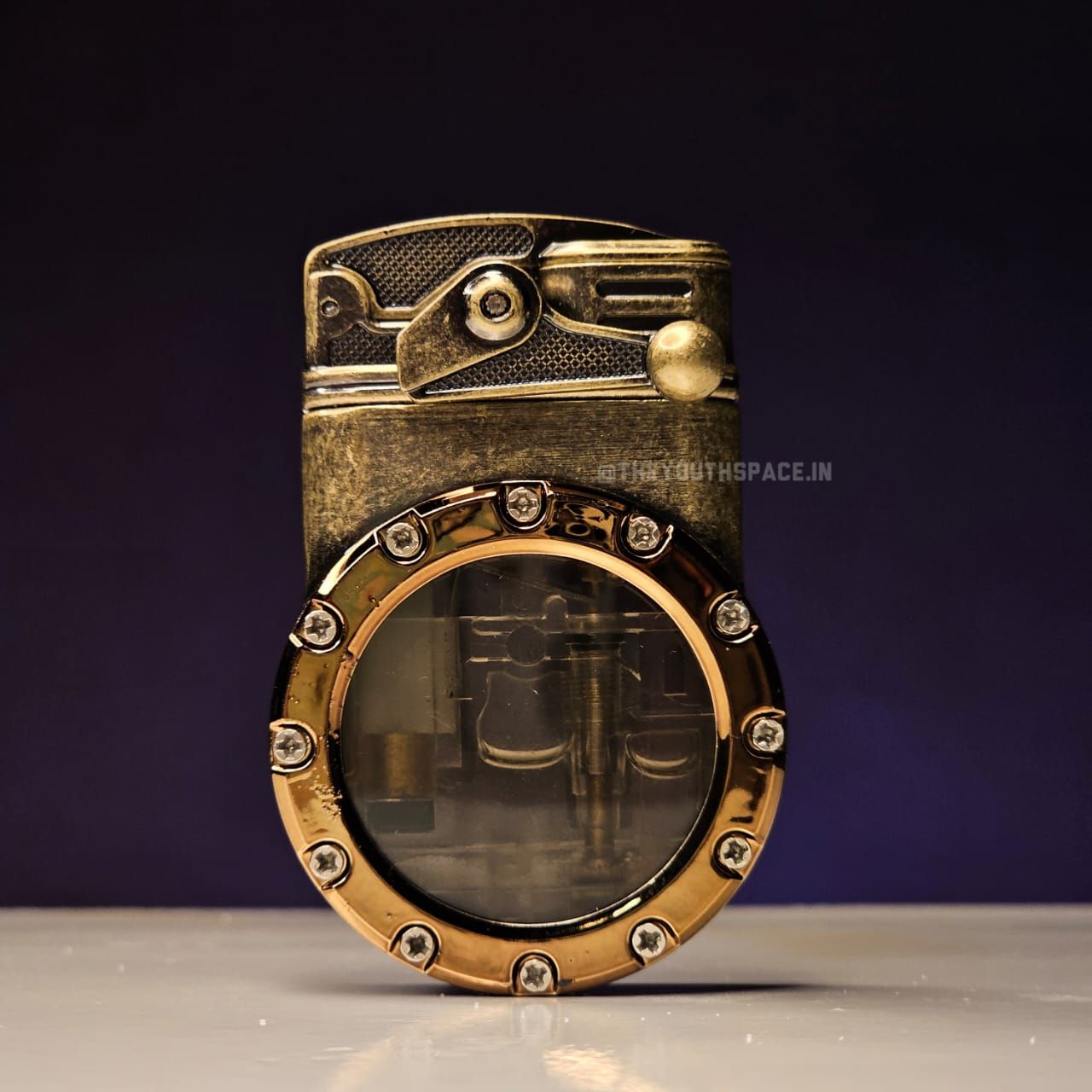 Vintage dual jet lighter-GOLD