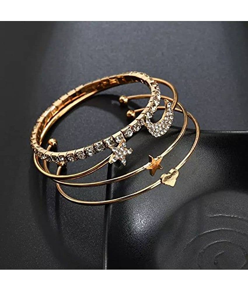 FASHION FRILL Gold Cuff ( Pack of 4 )