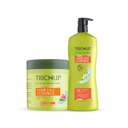 Trichup Hair Fall Control Kit – Shampoo 640 ml & Hair Mask 500 ml – Herbal Hair Care for Stronger, Healthier Hair