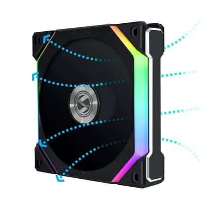 Lian Li Reverse SL120V2-1B Black ARGB Case Fan PWM 120mm 2500RPM (1pcs) NO controller  28mm thickness (Reverse blade)