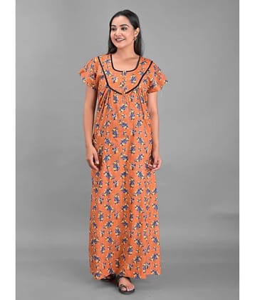 Apratim - Brown Cotton Women's Nightwear Nighty & Night Gowns ( Pack of 1 )