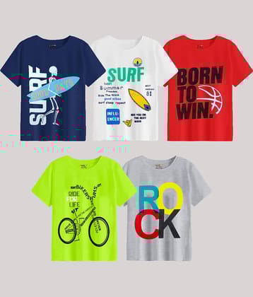 Kuchipoo Pack of 1 Boys Cotton Blend T-Shirt ( Multicolor9 )