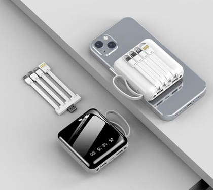 Champion 10000mAh Power Bank | Fast Charging Power Bank with in-Built 4 in 1 Data Cable | Dual LED Torch | Battery Storage Indicator