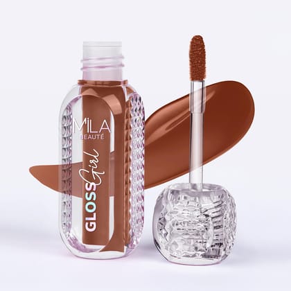 Mila Beauté Gloss Girl Lip Gloss | Enriched With Mango Seed Butter & Hyaluronic Acid | Light Weight & Non-Sticky Formula | Gives Fuller-Lip Effect & Extra Hydration | High Shine Finish-(Not Today, 2.8 ml) Mila Beauté Gloss Girl Lip Gloss | Enriched With 