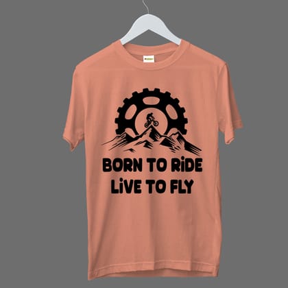 Born To Ride - Cotton T-Shirt For Travel Lovers Buy Online-XS / Sky Blue