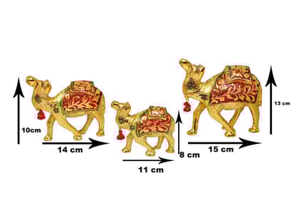 DreamKraft Metal Meenakari Set of 3 Camel for Home Decor and Gift Purpose