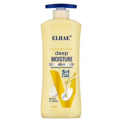 ELAHE Face & Body Deep Moisturizer | 5-in-1 Nourishing Lotion for Dry to Very Dry, Sensitive Skin | 48-Hour Hydration | Fragrance-Free, Non-Comedogenic, Non-Greasy Formula | 400ml ELAHE Face & Body Deep Moisturizer | 5-in-1 Nourishing Lotion for Dry to Very Dry, Sensitive Skin | 48-Hour Hydration | Fragrance-Free, Non-Comedogenic, Non-Greasy Formula | 400ml