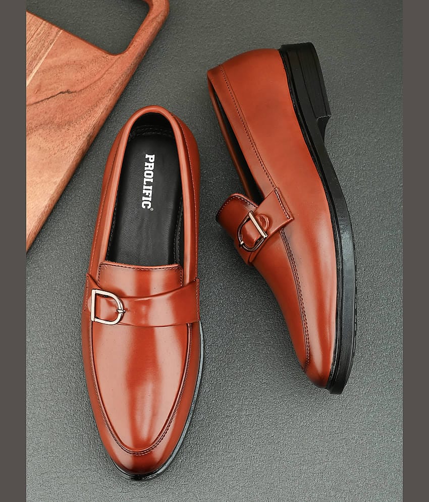 Prolific Tan Men's Slip On Formal Shoes