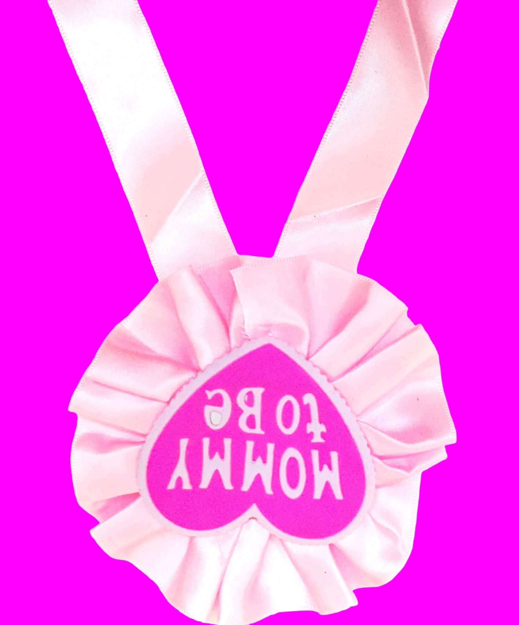 Mommy To Be Award Ribbon Badge Pink & Hot Pink - 1PC