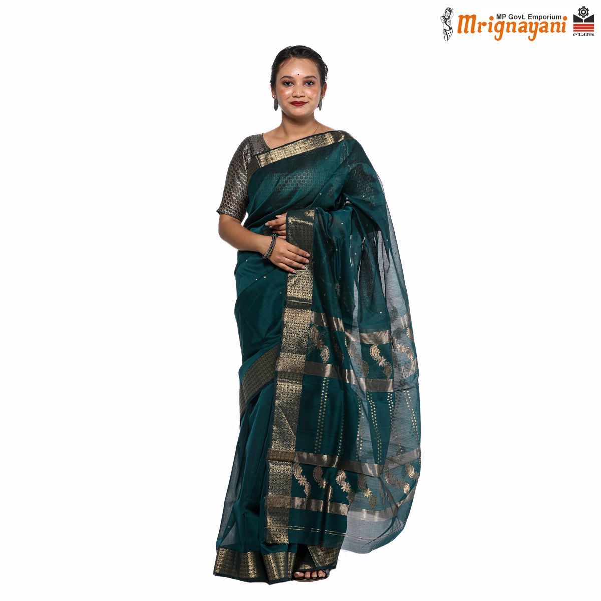 HANDLOOM MAHESHWARI SILK SAREE WITH BLOUSE (SKU - 3S0105230422, SAREE-1081)