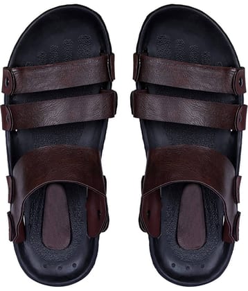 Style Height Brown Synthetic Floater Sandals