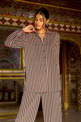 SHIMMER STRIPE KNIT SET-XS / XL