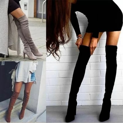 Tatum Thigh High Boots-35 / Black