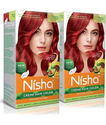 Nisha Creme Hair Color Cruelty Free Permanent Hair Color 300 g Red