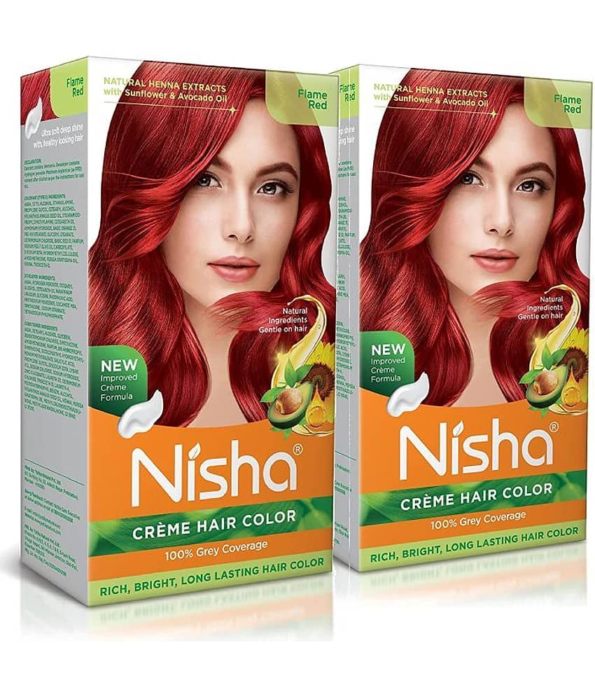 Nisha Creme Hair Color Cruelty Free Permanent Hair Color 300 g Red