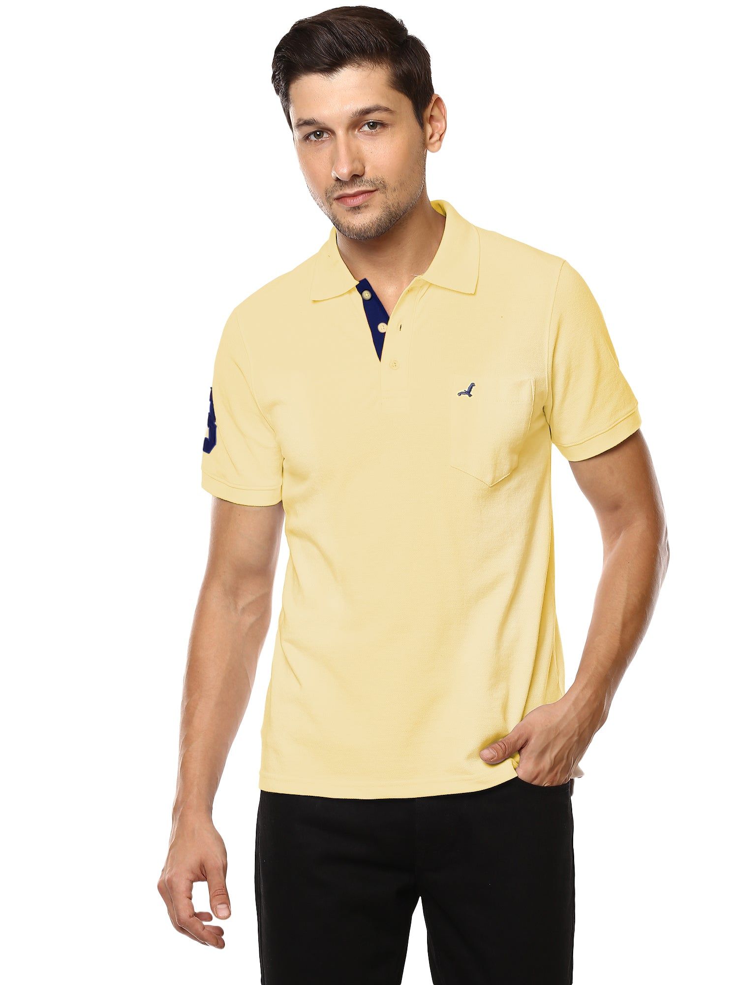 Men's Polo Half Sleeves T-Shirt With Pocket - PopCorn Yellow-L / PopCorn Yellow