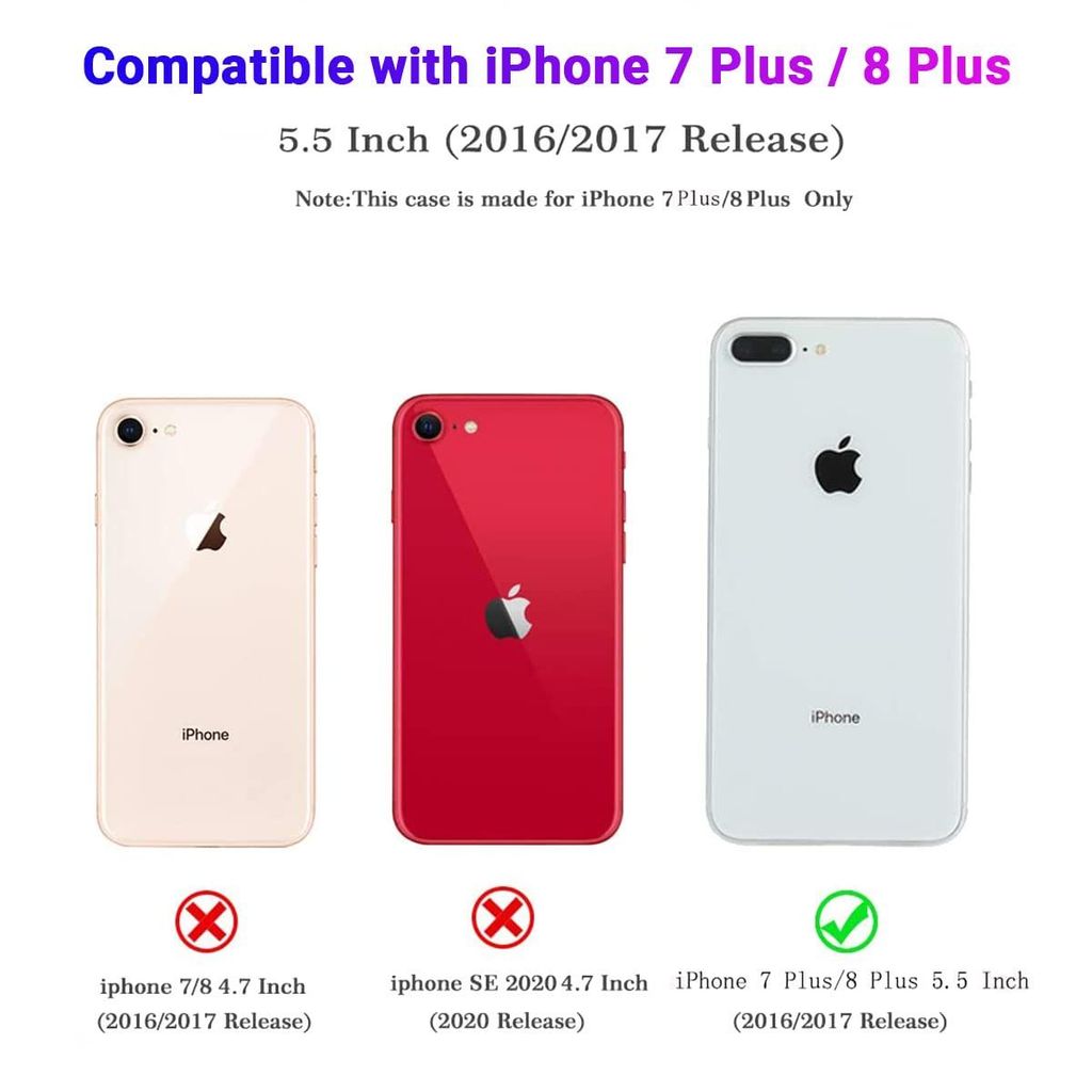 LIRAMARK Liquid Silicone Soft Back Cover Case for Apple iPhone 7 Plus / 8 Plus