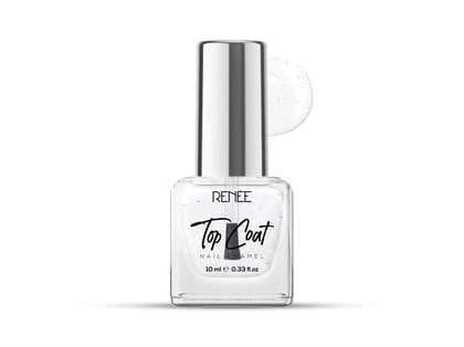 RENEE Top Coat Nail Enamel, Quick Drying, Long Lasting, Chip resisting Formula with High Shine & Full Coverage, One Stroke Application, Translucent Layer, Acetone & Paraben Free, 10 ml
