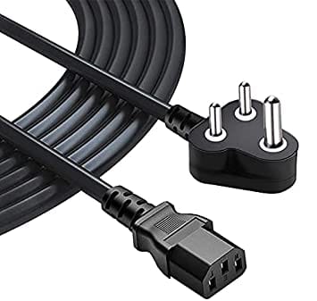 Premium 3 Mtr 3 Pin Desktop Power Cable for PC/Desktop Computer/Monitor/SMPS/TV/Printer/Power Supply/Kettle Lead
