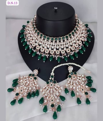 Padmavati Bangles Green Alloy Necklace Set ( Pack of 1 )