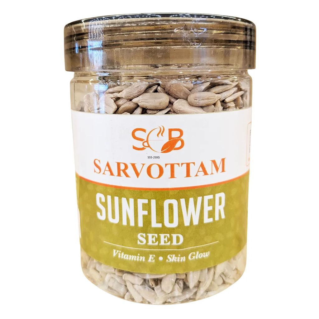 Sarvottam Premium Sunflower Seeds 250g Box | Roasted & Crunchy Superfood | Rich in Protein, Fiber & Vitamin E | Healthy Snack for Energy & Immunity