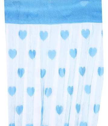 Handloomwala Abstract Transparent Rod Pocket Curtain 7 ft ( Pack of 1 ) - Light Blue