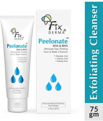 Fixderma Peelonate AHA & BHA Face Cleanser for Oily Skin, AHA BHA Exfoliating Face Wash, 75g